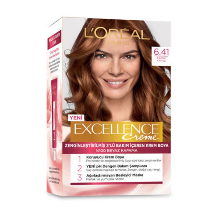 LOreal Excellence Creme Saç Boyası 6.41 Fındık Kahve