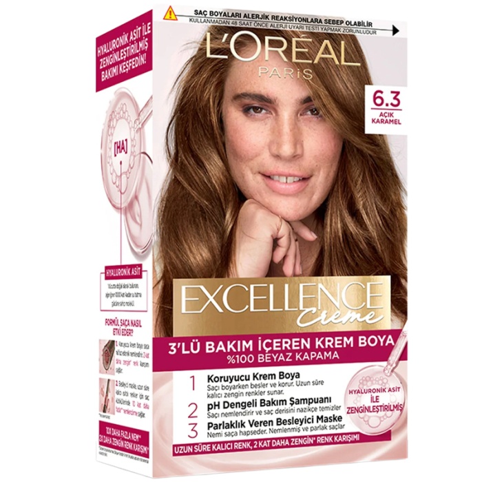 Loreal Paris Excellence Creme - Krem Saç Boyası No: 6.3 Açık Karamel