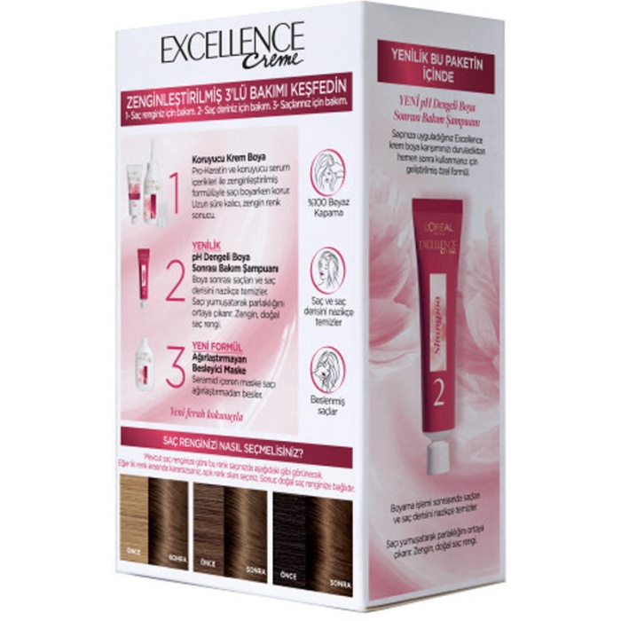 Loreal Paris Excellence Creme - Krem Saç Boyası No: 6 Açık Kahve