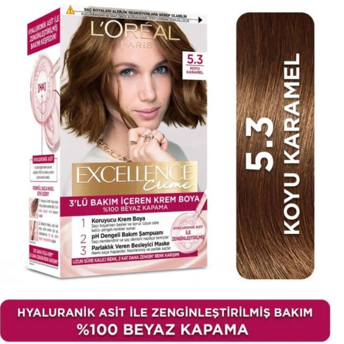 Loreal Paris Excellence Creme - Krem Saç Boyası No: 5.3 Koyu Karamel