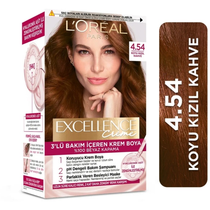 Loreal Paris Creme Saç Boyası 4.54 Koyu Kızıl Kahve