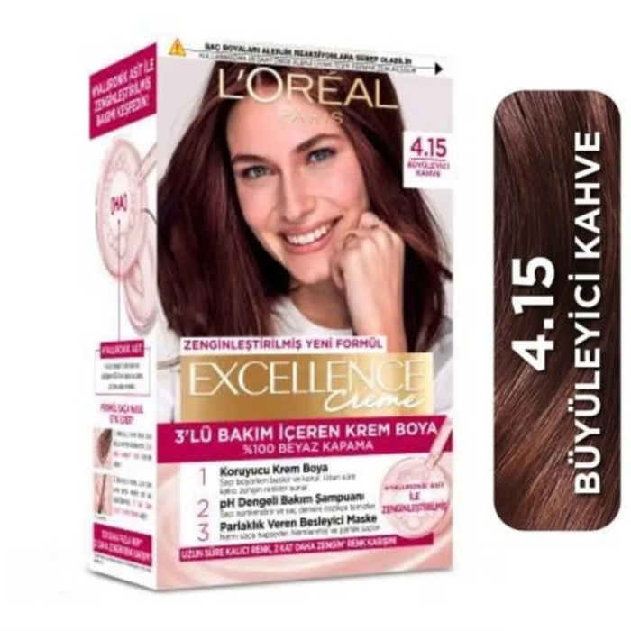Loreal Paris Excellence Creme 4.15 Büyüleyici Kahve Saç Boyası