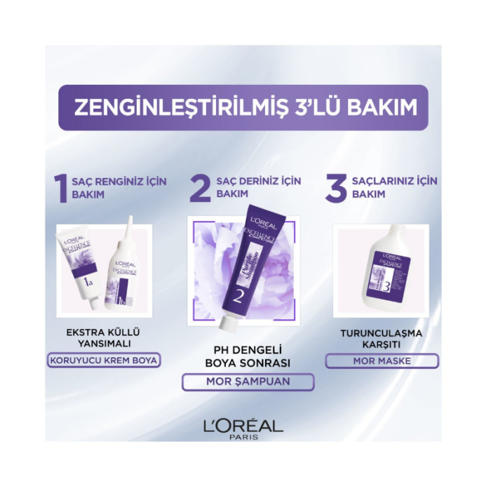 L’Oreal Paris Excellence Cool Creme Saç Boyası – 3,11 Ekstra Küllü Koyu Kahve