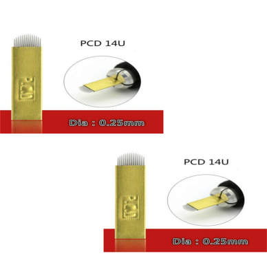 14 Pin U Altın Sarı PCD Microblading İğnesi 2Li Set