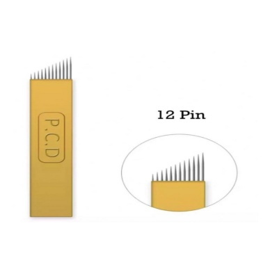 12 Pin Altın Sarı Pcd Microblading Iğnesi