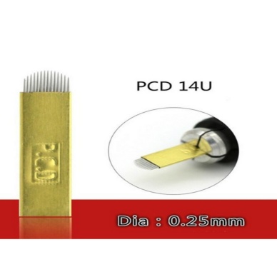 14 Pin U Altın Sarı Pcd Microblading Iğnesi