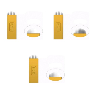 12 Pin U Altın Sarı Pcd Microblading Iğnesi 3lü Set