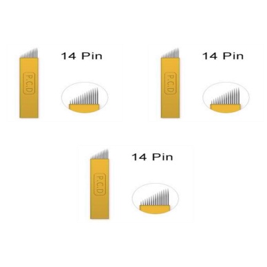 14 Pin Altın Sarı Pcd Microblading Iğnesi 3 lü Set