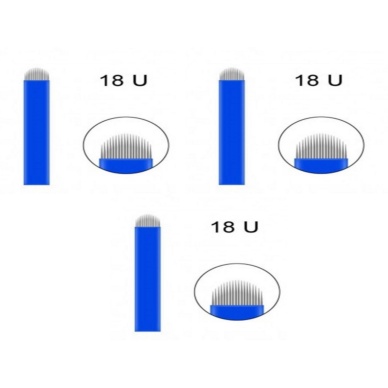 18 Pin U Mavi Microblading Iğnesi 3l,ü Set