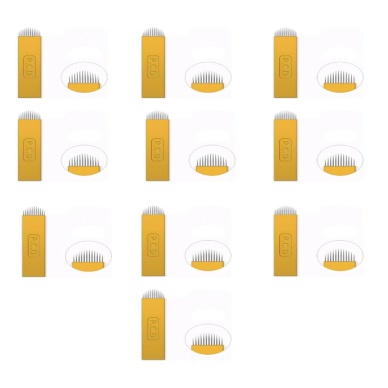 12 Pin U Altın Sarı Pcd Microblading Iğnesi 10lu Set