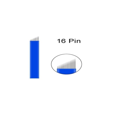 Kalıcı Makyaj Microblading Iğnesi 16f Mavi 10 Adet