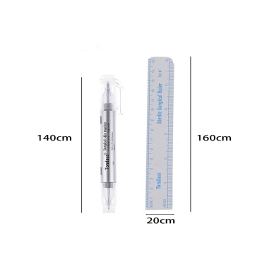 Microblading Klinik Tipi Çift Taraflı Mavi Işaretleme Kalemi 1mm, 0.5mm