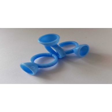 100 Adet Mavi Microblading Kalıcı Makyaj Ve Ipek Kirpik Boya Koyma Potu Yüzük