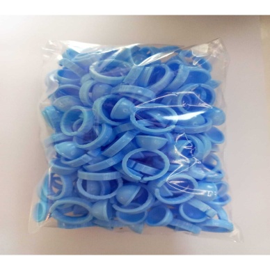 100 Adet Mavi Microblading Kalıcı Makyaj Ve Ipek Kirpik Boya Koyma Potu Yüzük