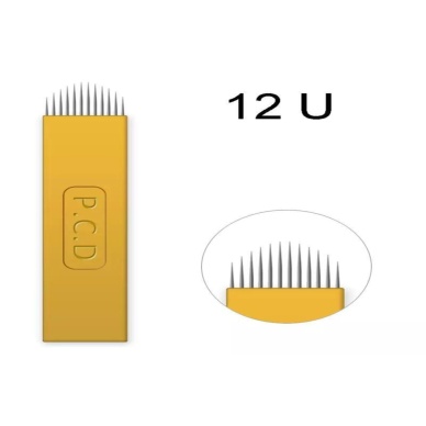5 Adet 12 Pin U Sarı P.c.d Kalıcı Makyaj Dövme Microblading Iğnesi