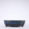 Sırlı Mokko Bonsai Saksısı No.4 Mavi Akıtmalı (28 cm)