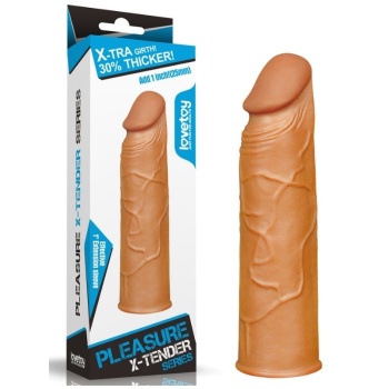 Censan Add 1&quot; Pleasure X Tender Penis Sleeve Brown