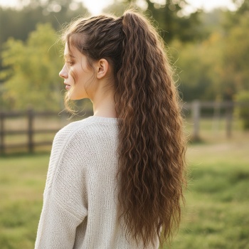 Tokalı Kabarık Dalgalı At Kuyruğu - Kumral