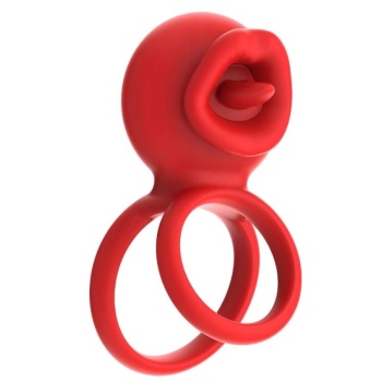 Censan G-Noktası Uyarımlı Dönen (swing) Haraketli Dilli Titreşimli Penis Halkası – Çift Yönlü Zevk