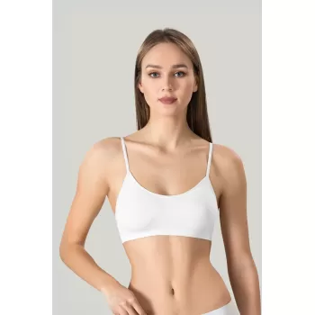 Kadın Ince Askılı Pedli Büstiyer Yarım Atlet Sütyen 3lü Set