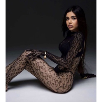 Leopar Desen Vücut Çorabı