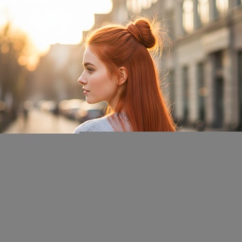 Fiber Sentetik Kabarık Dalgalı Yarım Ay + 2 Yan Çıt Çıt - Bakır