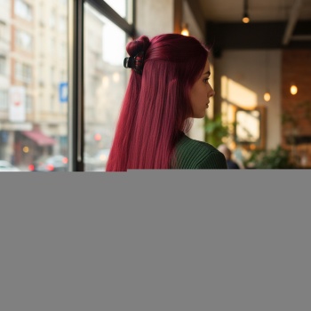 Fiber Sentetik Düz Yarım Ay + 2 Yan Çıt Çıt - Kızıl