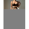 Leopar Desenli Lingerie Set – Dantel Karışımı Seksi Jartiyer 3’lü Takım( çorap dahil değildir )