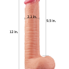 Censan 12 İnç Dual Layered Platinum Silicone Cock Dildo