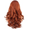 Dalgalı Perçemli Uzun Fiber Sentetik Peruk - Bakır