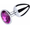 Paslanmaz Çelik Anal Plug Tıkaç Mor Taşlı
