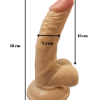 Gerçekçi Testisli Melez Dildo Eğik 18 cm