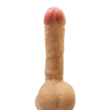 Gerçekçi Testisli Melez Dildo Eğik 18 cm