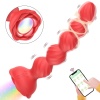 Censan Telefon Kontrollü Haley Rose Pulled Beads Anal Plug – Siyah