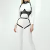 Deri Harness, Göğüs Altı Destekli Harness Takım, Deri Dansçı Kostüm - APFT1402