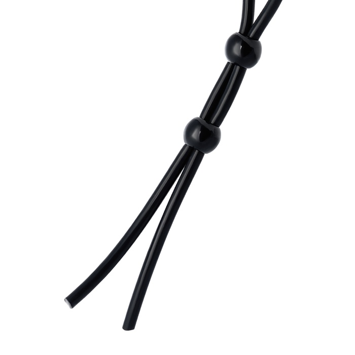 A-toys by toyfanın iki boncuklu penisine kement, silikon, siyah, 19,5 cm