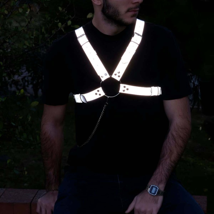 Karanlıkta Parlayan Reflektörlü Erkek Göğüs Kemer - APFTM95