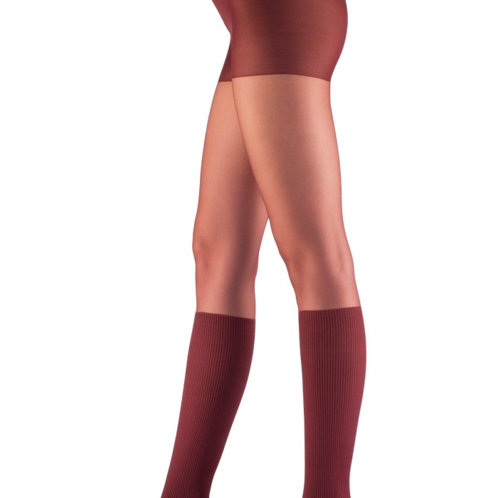 Bordo Renk Kadın Kulotlu Corap