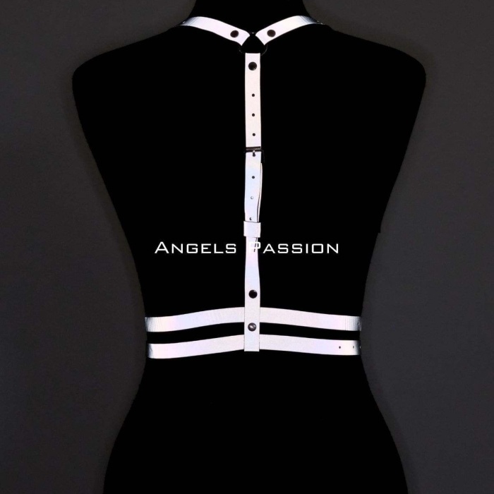 Karanlıkta Yansıyan - Reflektörlü Göğüs Harness, Parti Harness, Elbise Aksesuar - APFT205