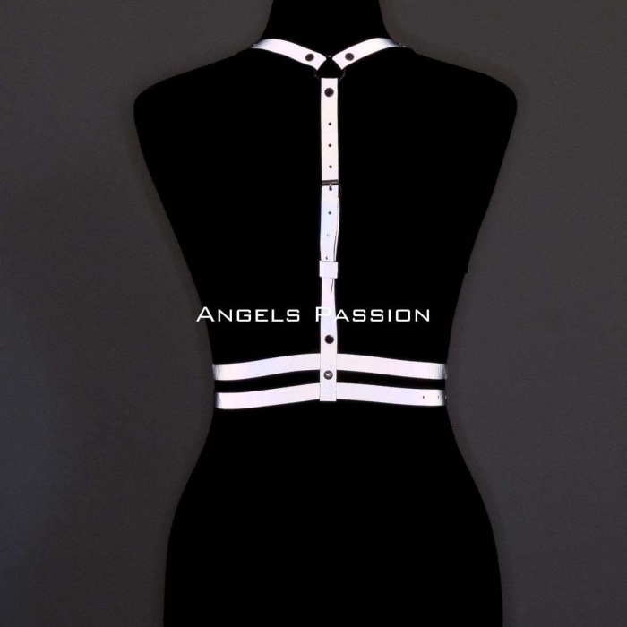 Karanlıkta Yansıyan - Reflektörlü Göğüs Harness, Parti Harness, Elbise Aksesuar - APFT205