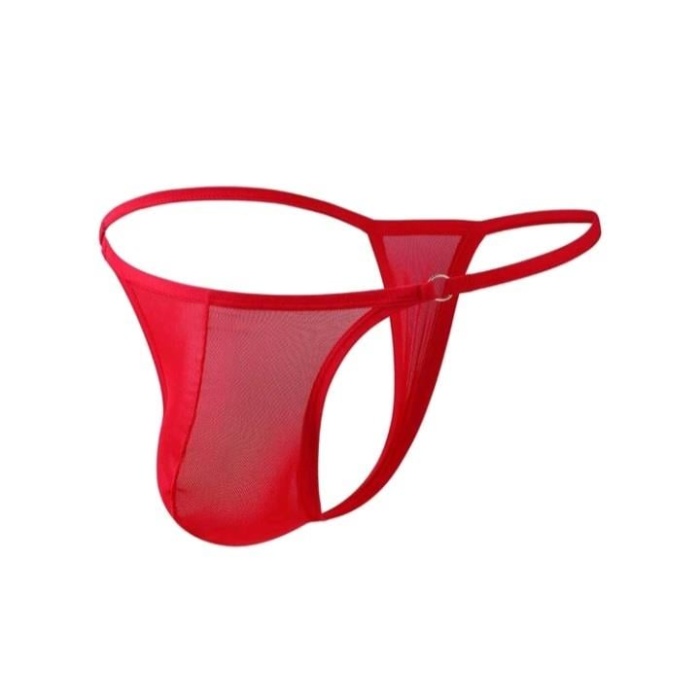 Erkek Kırmızı Transparan Tanga İç Giyim