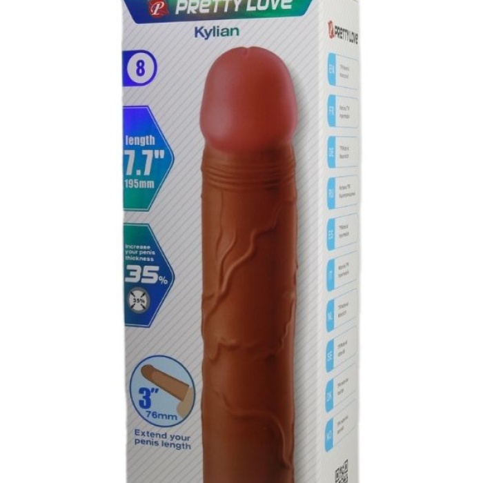 Censan Kylian Gerçek Hissiyatlı Uzatıcı Penis Kılıfı Brown