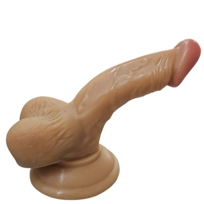 Gerçekçi Testisli Melez Dildo 15.5 cm