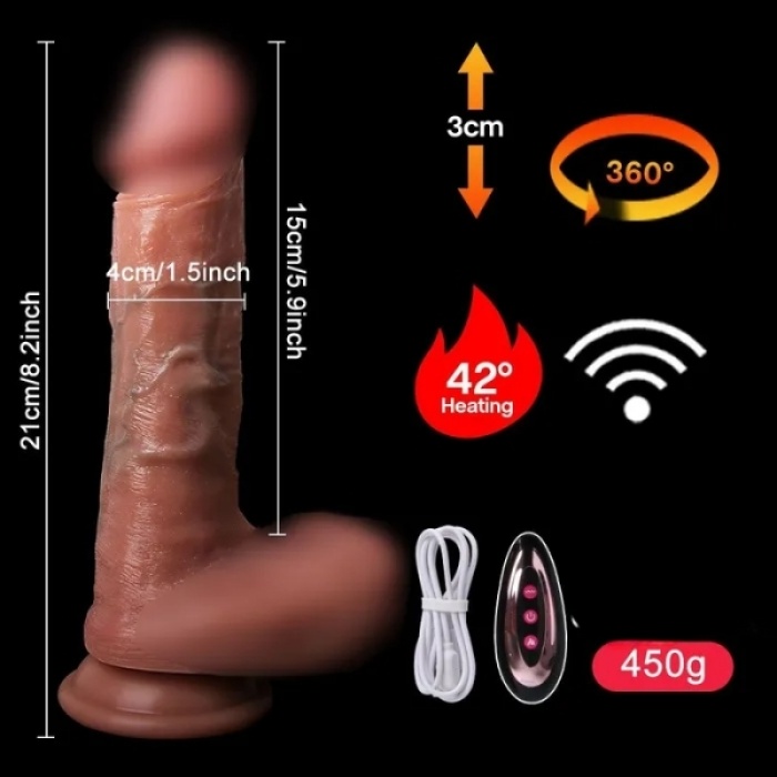 Censan Ultra Realistik Isıtma İleri Geri ve Dönme Fonksiyonlu Gerçekçi Vibratör