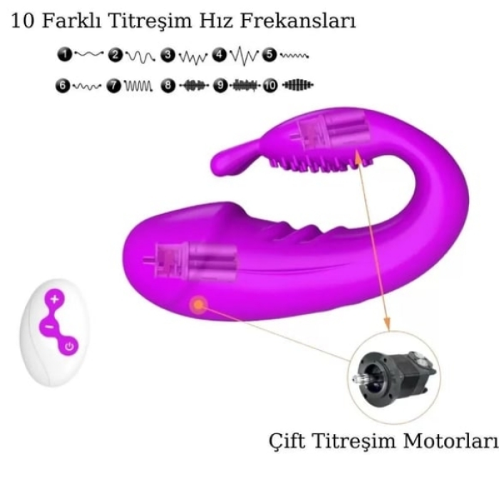 Censan Kablosuz Kumandalı Şarjlı 2 in 1 Giyilebilir Rabbit Mini Vibratör