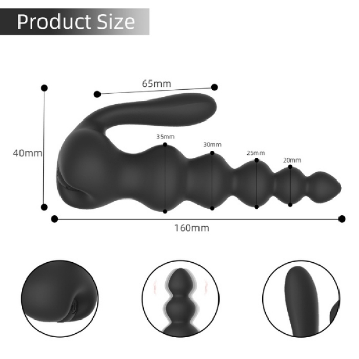 Censan Neue 10 Fonksiyonlu Titreşimli Anal Boncuklu Plug – Kablosuz Kumandalı