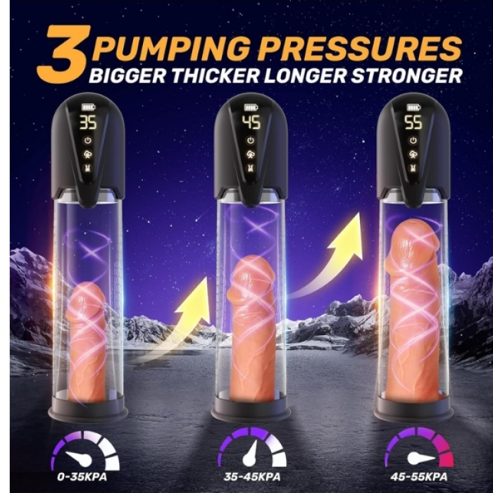 Censan Cafatop 3’ü 1 Arada Erkek Vakum Pompası ve Mastürbatörü – Elektrikli Otomatik Emiş, Penis Büyütücü ve 2 Yedek Kılıf + 3 Penis Halkası, Pembe İç Kılıf, USB Şarjlı