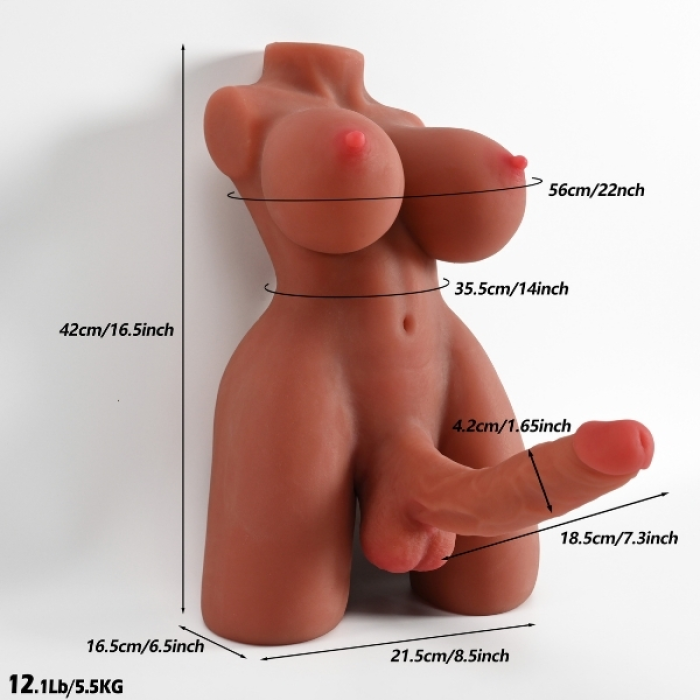 L-Join Gerçekçi 5.5 Kg Brown (Melez) Yarım Vücut Trans Vajina Mastürbatör Dildo