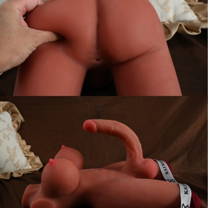 L-Join Gerçekçi 5.5 Kg Brown (Melez) Yarım Vücut Trans Vajina Mastürbatör Dildo