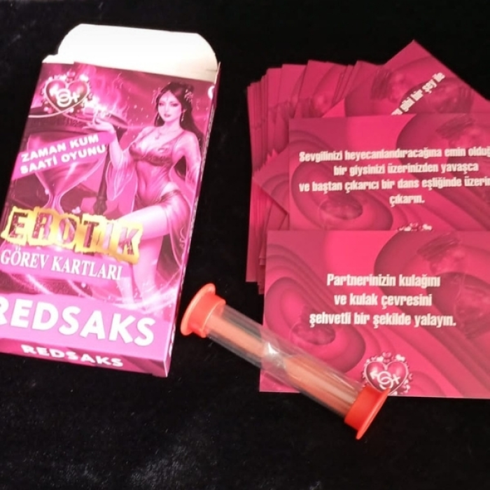 RedSaks Zaman Kum Saati Çiftler Oyunu – 1 Dakikalık Tutku ve Eğlence Görev Kartlarıyla Romantik Oyun Seti